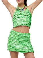 Cropped Candy Sequin Top