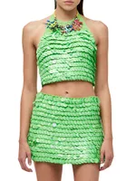 Cropped Candy Sequin Top