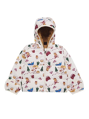 Baby's Camping Print Insulated Hooded Jacket