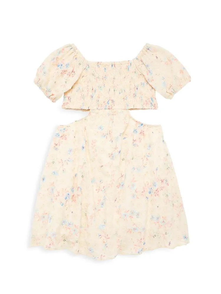 Girl's Cut-Out Smocked Dress