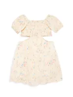 Girl's Cut-Out Smocked Dress