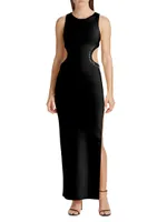 Luna Mirror-Embellished Stretch Evening Dress