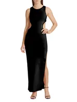 Luna Mirror-Embellished Stretch Evening Dress