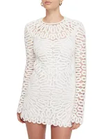 McCall Crocheted Long-Sleeve Minidress