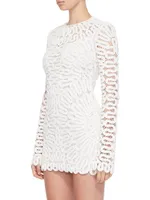 McCall Crocheted Long-Sleeve Minidress