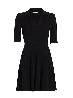 Patricia Rib-Knit Polo Dress