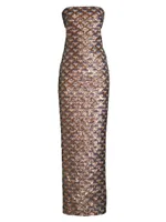 Chana Sequined Column Gown