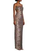 Chana Sequined Column Gown