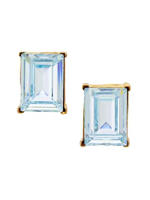 Goldtone & Glass Crystal Stud Earrings