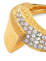 22K-Gold-Plated & Glass Crystal Adjustable Ring