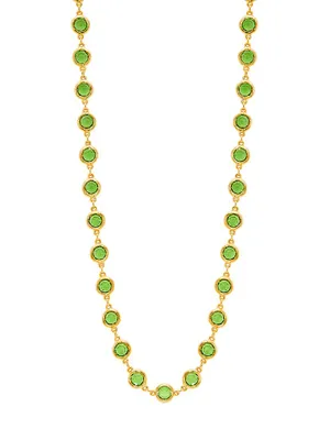 22K-Gold-Plated & Glass Crystal Necklace