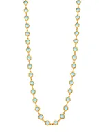 22K Gold-Plated & Faux Aquamarine Necklace