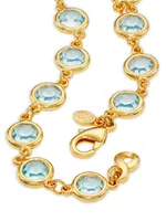 22K Gold-Plated & Faux Aquamarine Necklace