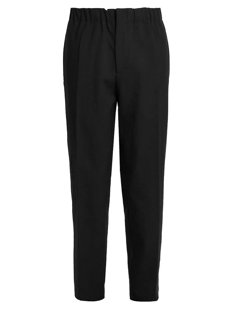 Gathered Waist Tapered-Leg Trousers