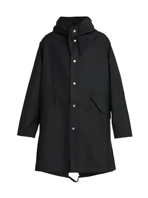 Logo Park Cotton Hooded Coat