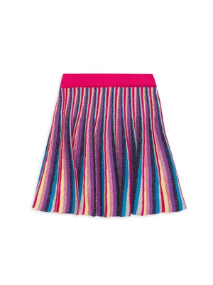 Little Girl's & Striped Pleated Skirt