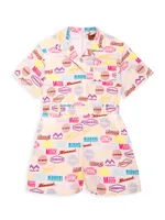 Little Girl's & Logo Print Romper