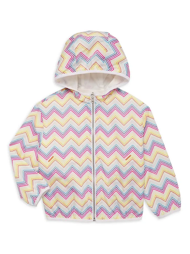 Little Girl's & Chevron Print Hooded Jacket