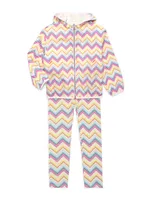 Little Girl's & Chevron Print Hooded Jacket