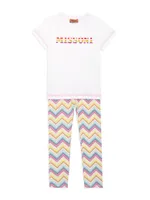 Little Girl's & Chevron Print Leggings