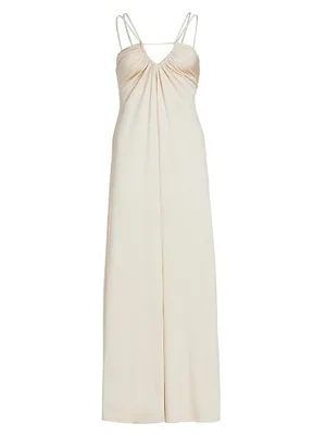 Hayes Draped-Back Maxi Dress