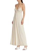 Hayes Draped-Back Maxi Dress