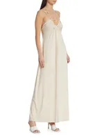 Hayes Draped-Back Maxi Dress