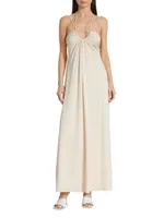 Hayes Draped-Back Maxi Dress