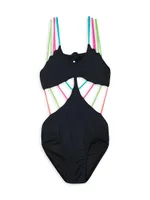 Little Girl's & Alana Cut-Out One-Piece Swimsuit