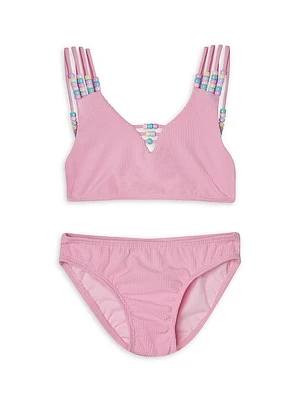 Little Girl's & Mimi Beaded-Strap Bikini