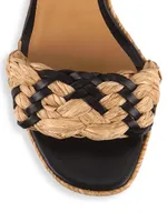 Agnes Raffia & Leather Platform Sandals