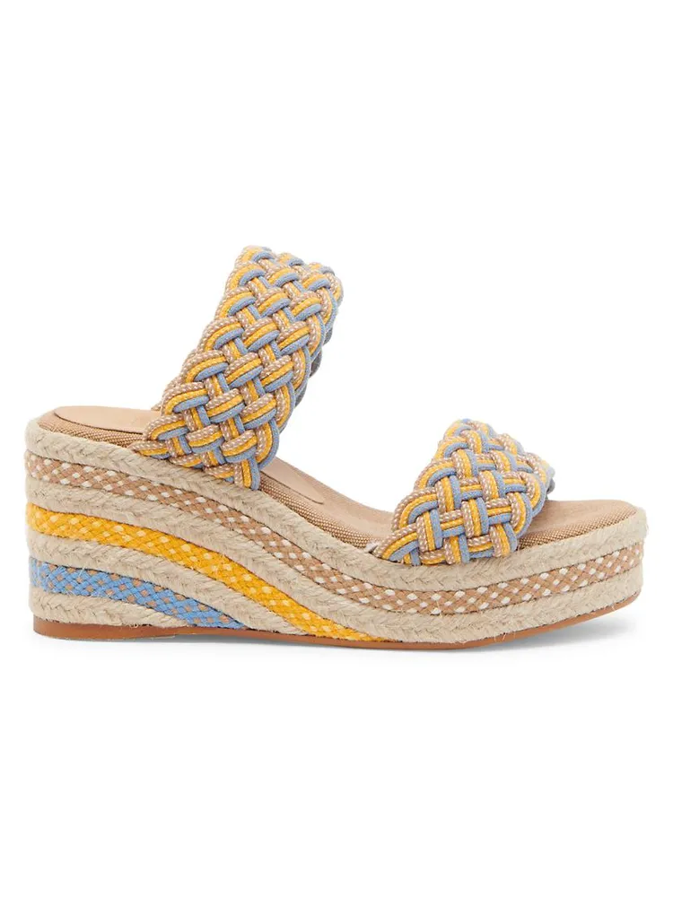 Beatriz Braided Raffia Wedge Sandals