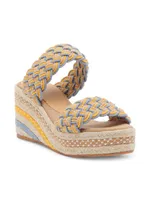 Beatriz Braided Raffia Wedge Sandals