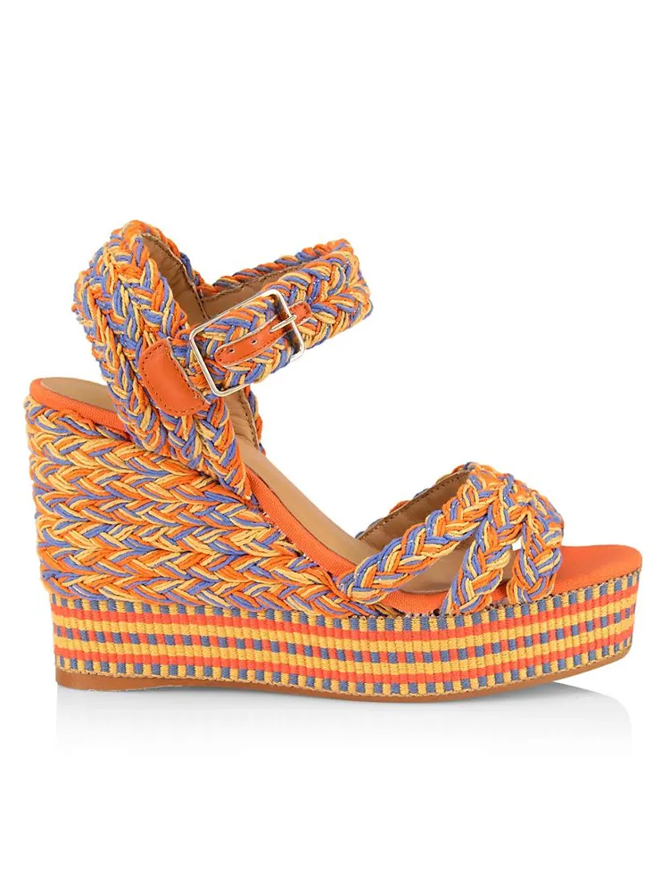 Fabi Raffia Wedge Sandals