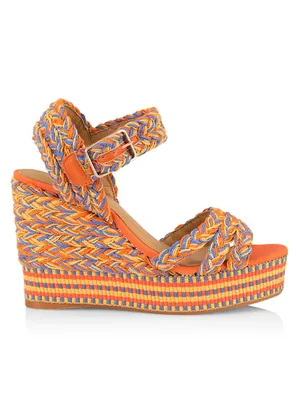 Fabi Raffia Wedge Sandals