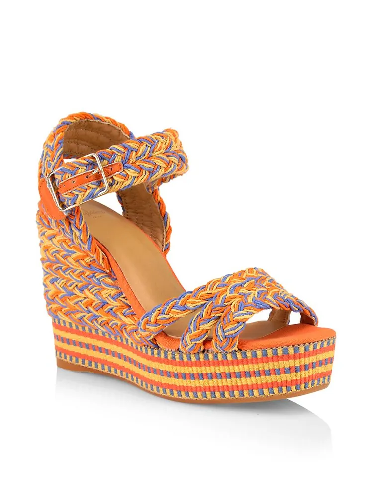 Fabi Raffia Wedge Sandals