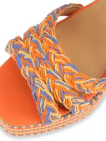 Fabi Raffia Wedge Sandals