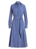 Striped Cotton Shirtdress