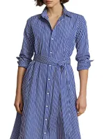 Striped Cotton Shirtdress