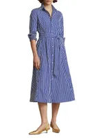 Striped Cotton Shirtdress