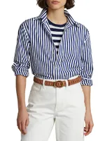 Striped Button-Up Shirt