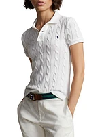 Cable-Knit Short-Sleeve Polo