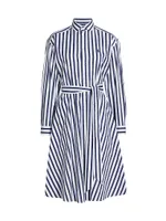 Ela Belted Stripe Cotton Shirtdress