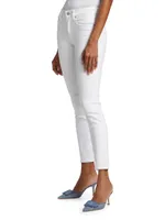 Cotton-Blend Mid-Rise Skinny Jeans