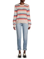 Stripe Cashmere Pullover Sweater