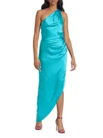 Jaida Silk One-Shoulder Dress