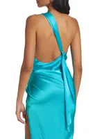 Jaida Silk One-Shoulder Dress