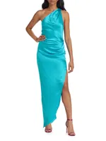 Jaida Silk One-Shoulder Dress