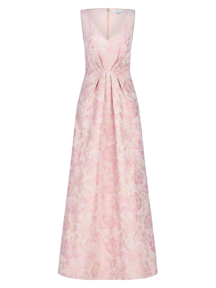 Odette Floral Jacquard Gown