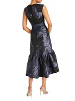 Beatrix Floral Organza Midi-Dress